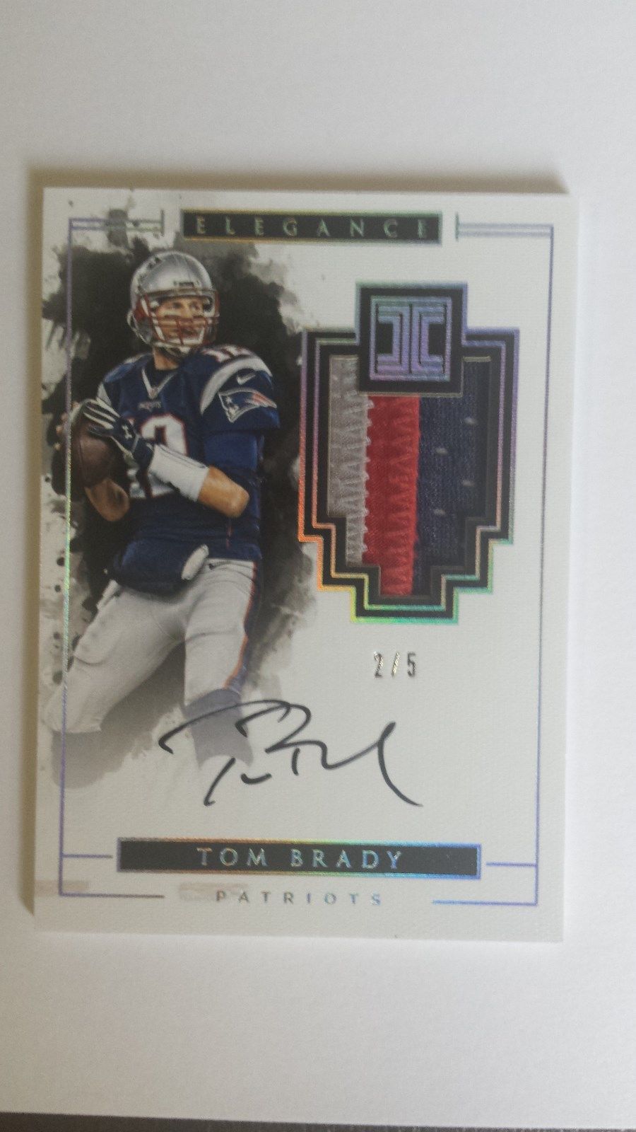 2016 TOM BRADY PANINI IMPECCABLE AUTO AUTOGRAPH ON CARD 3CLR PATCH 44 SSP 25 