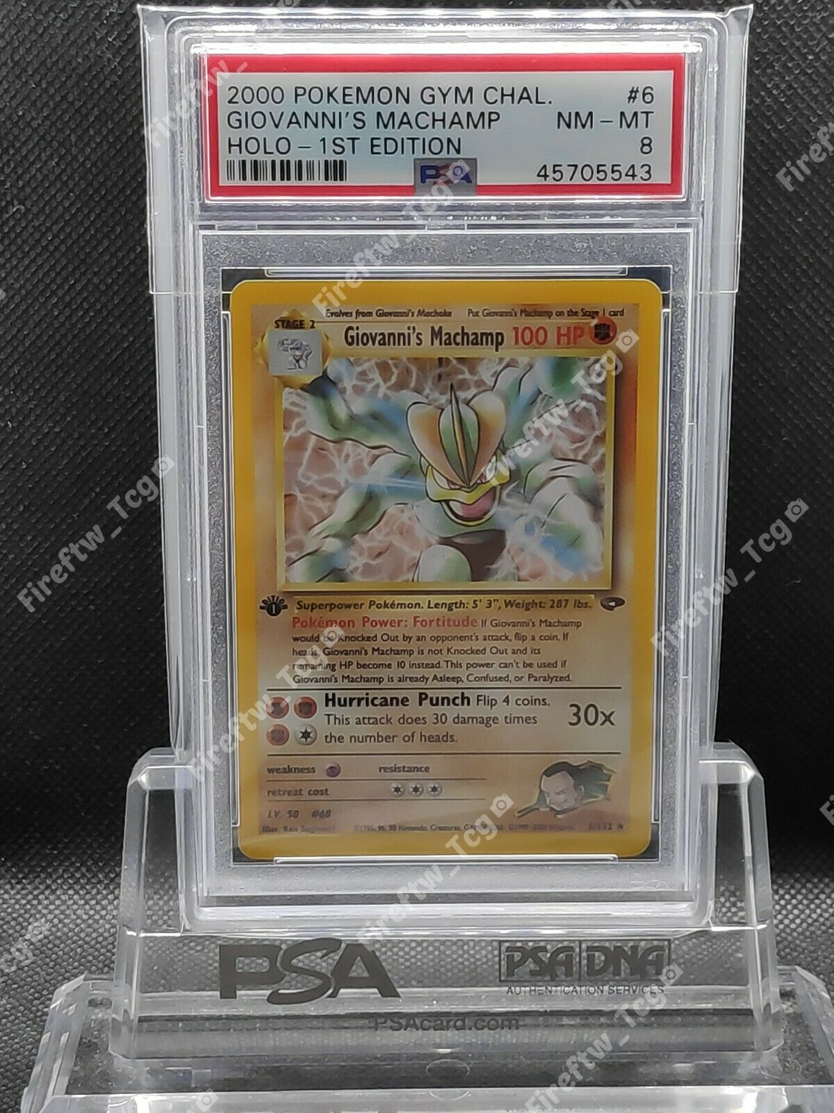 Pokemon Card Gym Challenge 1st Edition PSA 8 MINT Giovannis Machamp Holo 6132