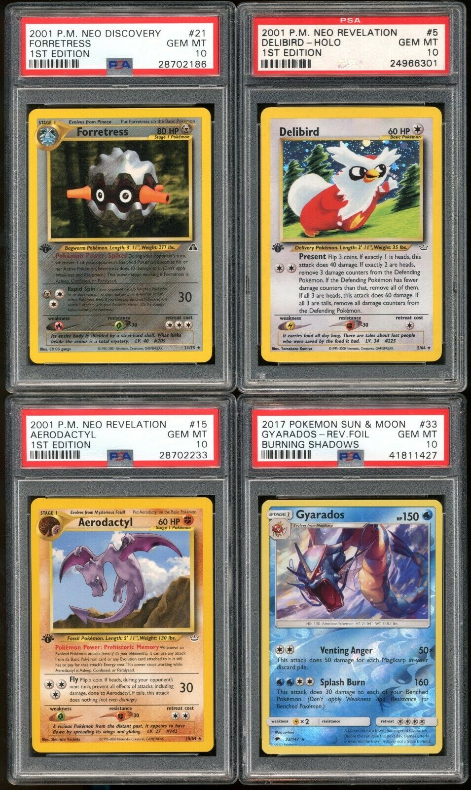 Lot 12 Pokemon all PSA 10 199920002001 Delibird Holo 1st Edition Raremore 