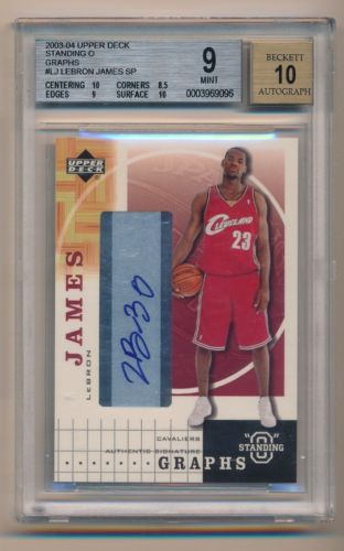 200304 Upper Deck  LEBRON JAMES  Autograph Rookie RC  BGS 910