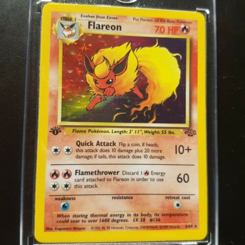 1st Edition Jungle Holo Flareon Pokemon Card Mint Condition Shiny 