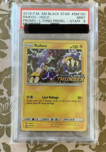 2018 SM Black Star Raikou Holo Promo STAFF PSA 9 Pokemon Card VERY RARE  