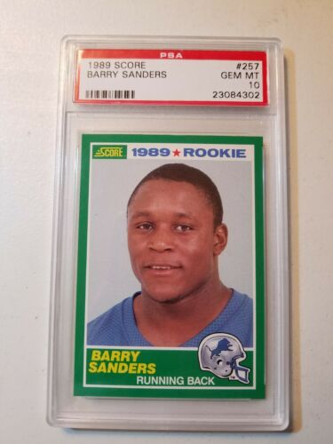 1989 Score Football Barry Sanders ROOKIE RC 257 PSA 10 GEM MINT