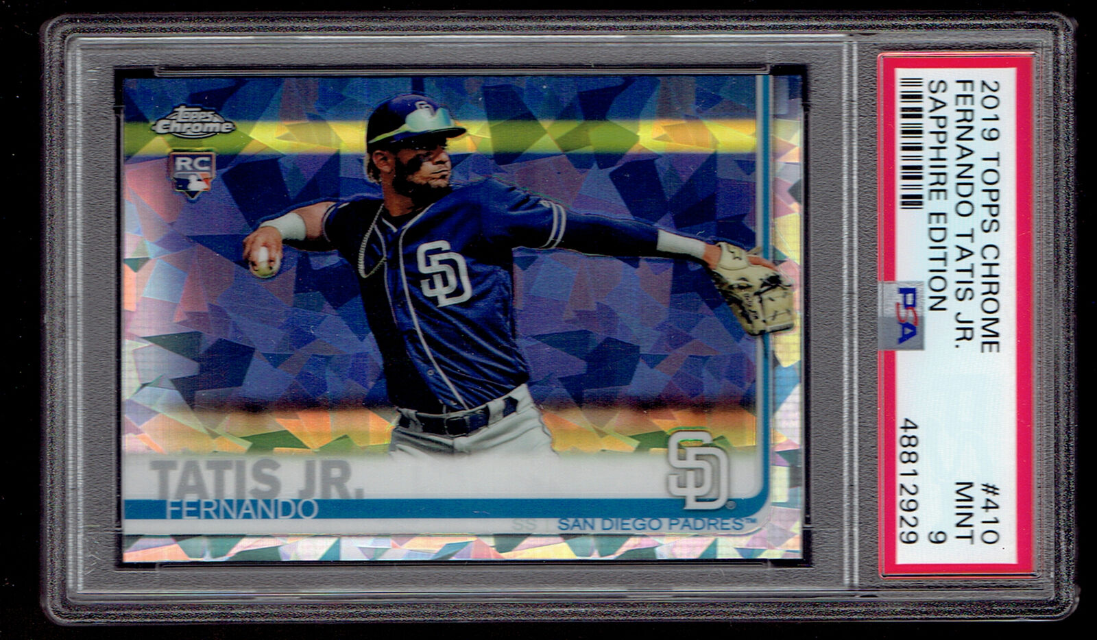 2019 Topps Chrome Sapphire Fernando Tatis Jr Rookie RC Baseball Card PSA 9 MINT