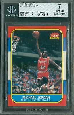 1986 Fleer Michael Jordan 57 BGS 7 Centering 9 Corner 8 Rookie HOF Could PSA 