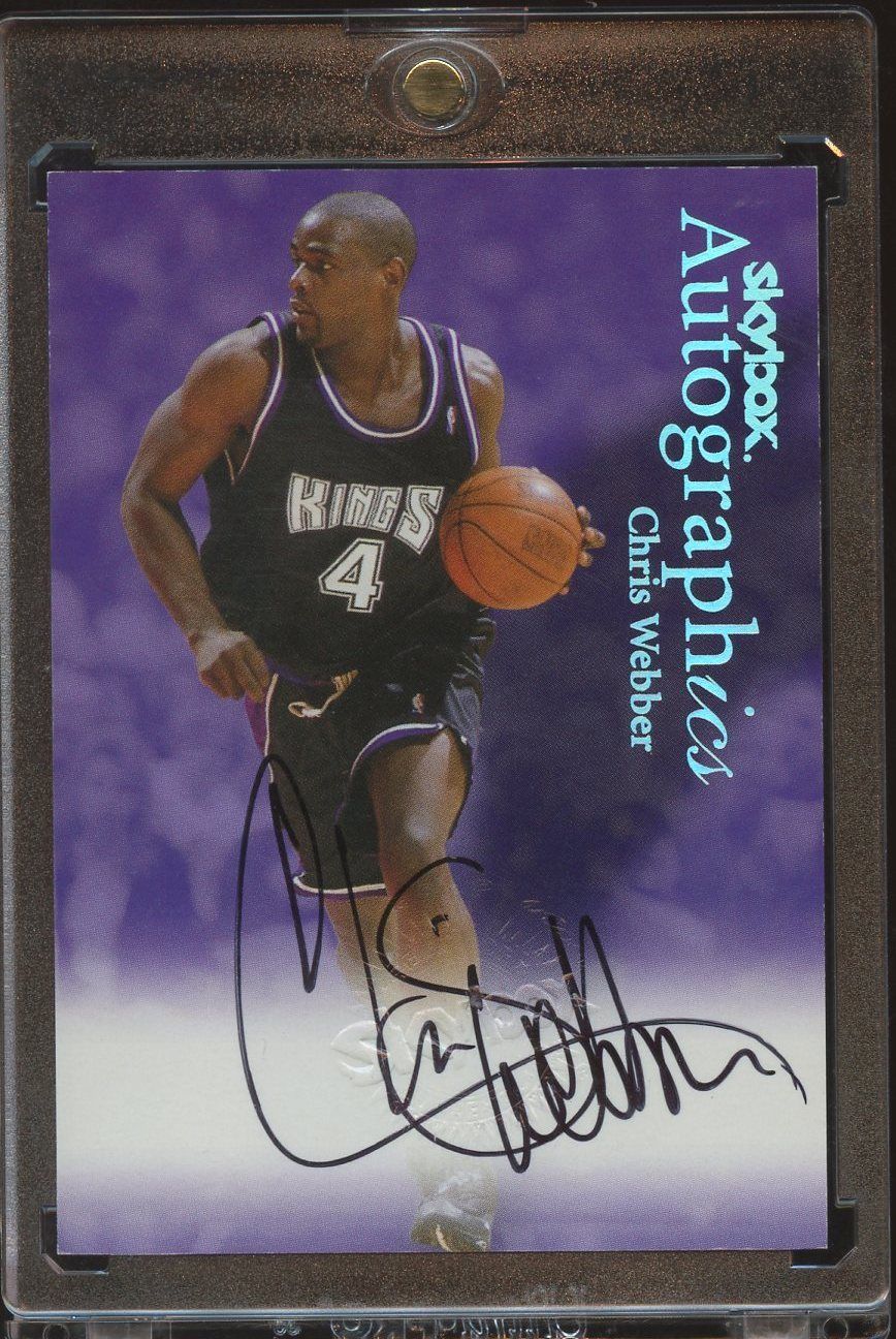 19992000 SkyBox Premium Autographics Auto Card 109 Chris Webber Kings Michigan