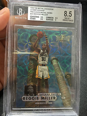 199798 METAL CHAMPIONSHIP REGGIE MILLER PRECIOUS METAL GEMS 750 BGS 85 PACERS