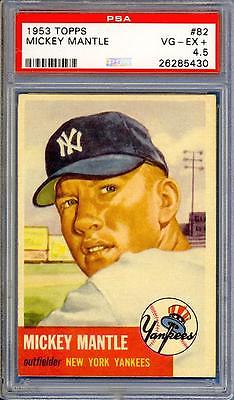 MICKEY MANTLE 1953 TOPPS 82  NEW YORK YANKEES  PSA 45  UNBELIEVABLE