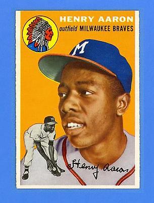 HANK AARON 1954 TOPPS 128  RC  MILWAUKEE BRAVES  UNBELIEVABLE SHARP