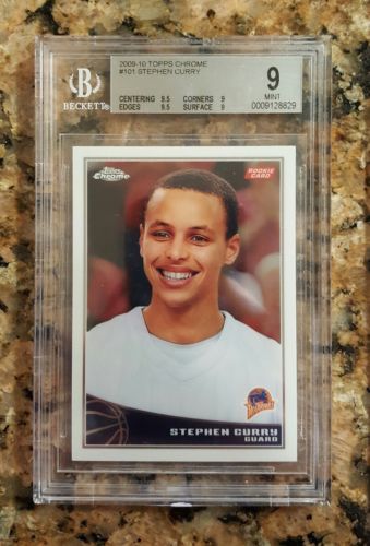2009 Topps Chrome Stephen Curry BGS 9 w 2 95s 5 away MINT 999 Rookie Card RC