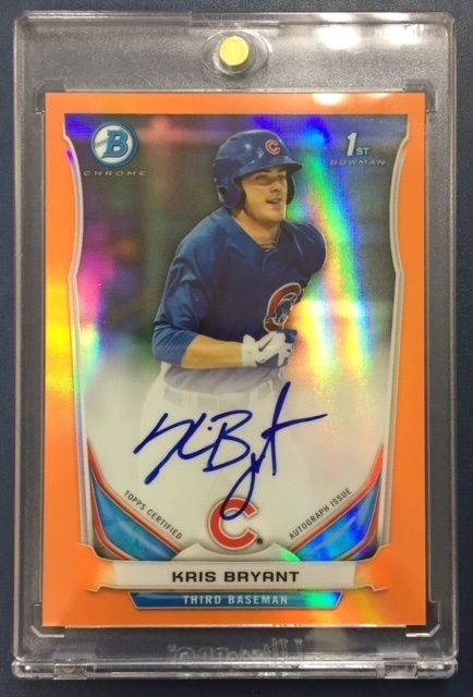 Kris Bryant 2014 Bowman Chrome Orange Refractor Auto RC 2225 