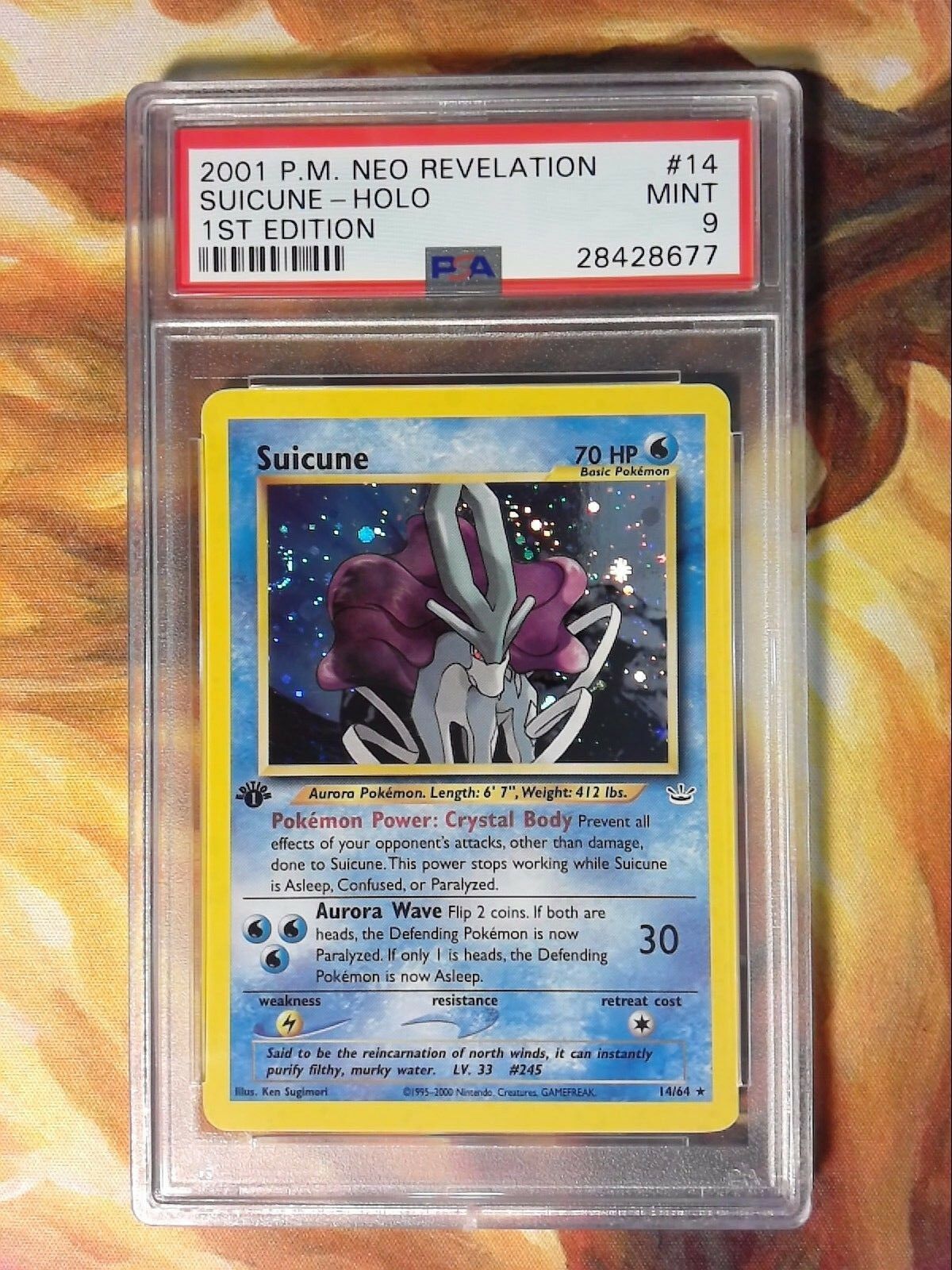 2001 Pokemon Neo Revelation 1st Edition Holo Suicune 14 PSA 9 MINT card