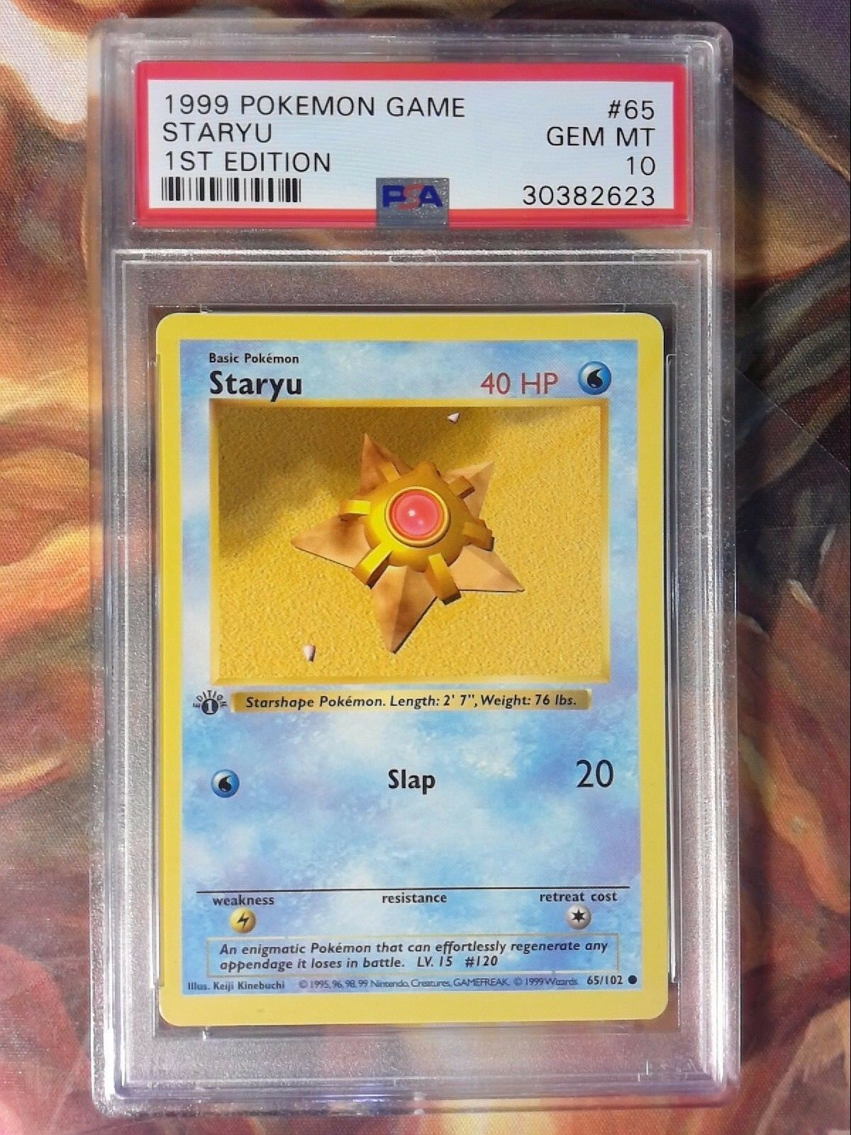 1999 Pokemon Game 65 Staryu 1st Edition Shadowless PSA 10 Gem Mint Card