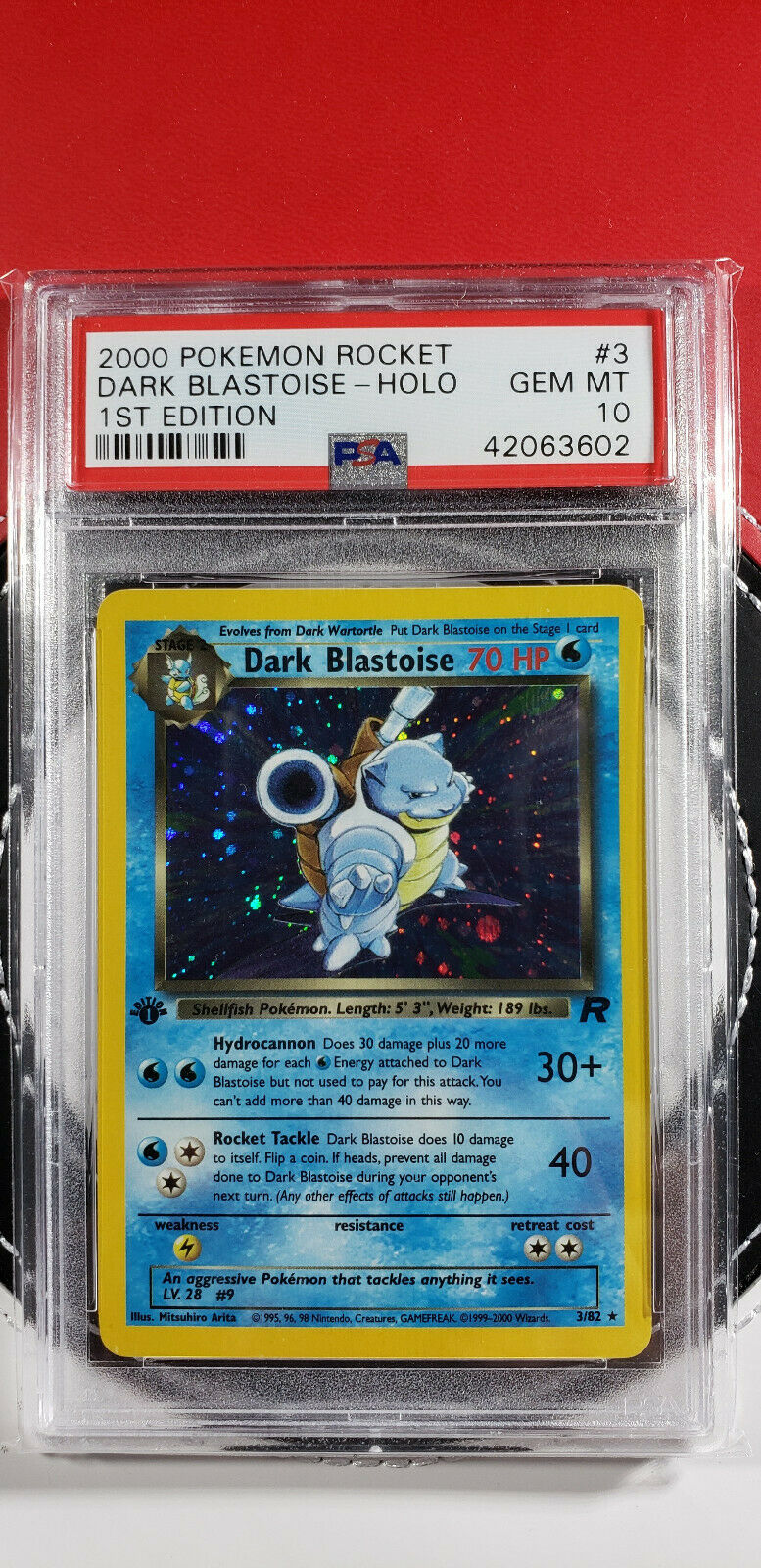 PSA 10 1st Edition Dark Blastoise 382 2000 Team Rocket Holo Pokemon Card