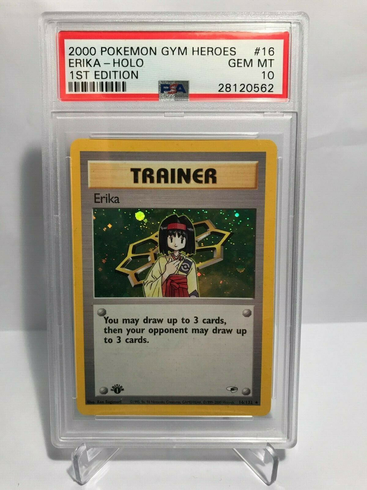 Erika Holo 2000 Pokemon Gym Heroes 1st Edition Pokemon Card 16 PSA 10