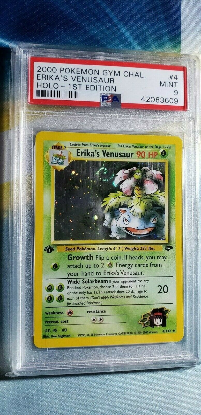 PSA 9 1st Edition Erikas Venusaur 2000 Gym Challenge Holo Pokemon Card MINT