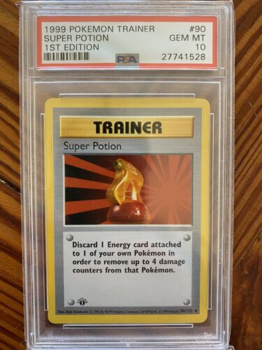 1999 1st Edition Super Potion Trainer  Shadowless Base  PSA 10 Pokemon Card