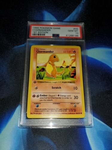 PSA 10  1999 Pokemon Game Base 1st Edition Charmander 46102  GEM MINT 