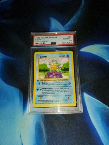 1999 BASE 1ST EDITION SHADOWLESS 63102 63 SQUIRTLE PSA 10 Pokemon MINT