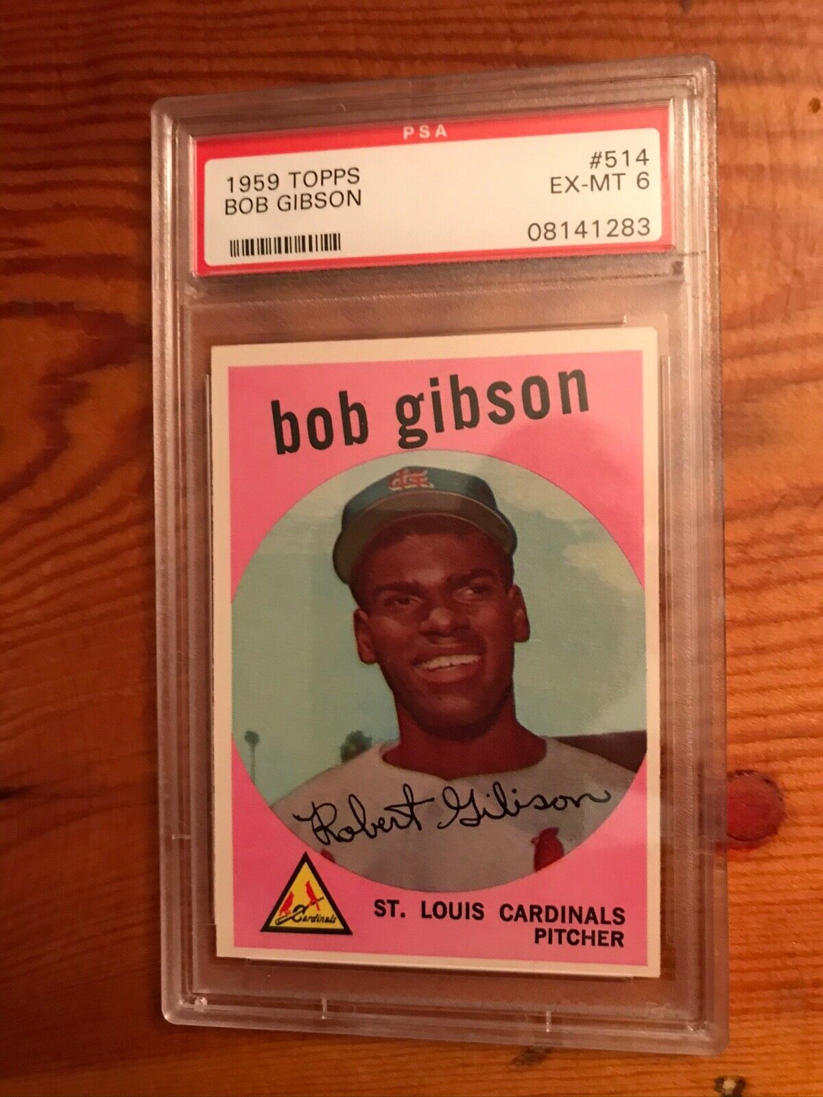 1959 TOPPS 514 BOB GIBSON PSA 6 EXMT CARDINALS ROOKIE GRADED BASEBALL CARD RC