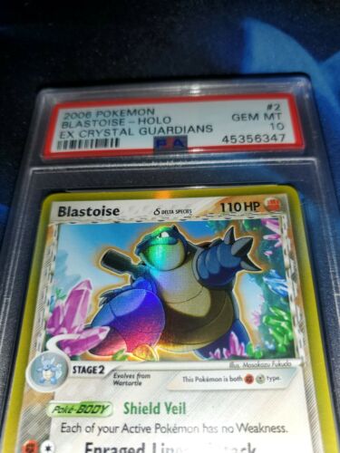 2006 Pokemon Blastoise Holo Ex Crystal Guardians 2 PSA 10 Gem Mint 