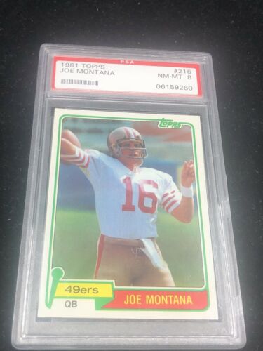 1981 Topps Football Joe Montana ROOKIE 216 PSA 8 NRMTMINT LEGEND 