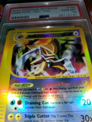 2003 Pokemon Skyridge Kabutops Crystal Reverse Holo PSA 10 Gem Mint 150144