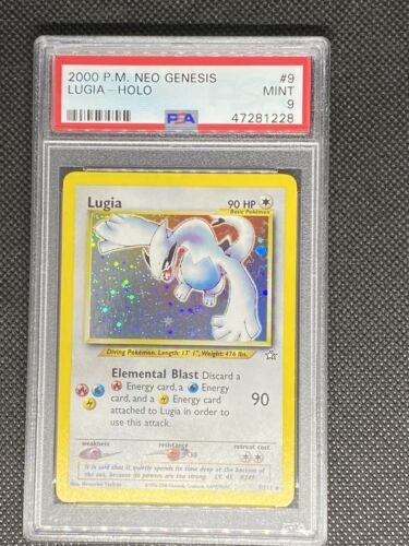 Pokemon 2000 Neo Genesis Unlimited Lugia Holo 9111 PSA 9 Mint