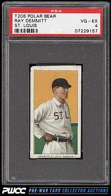 190911 T206 Ray Demmitt ST LOUIS POLAR BEAR PSA 4 VGEX PWCC