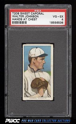 190911 T206 Walter Johnson HANDS AT CHEST PSA 4 VGEX PWCC