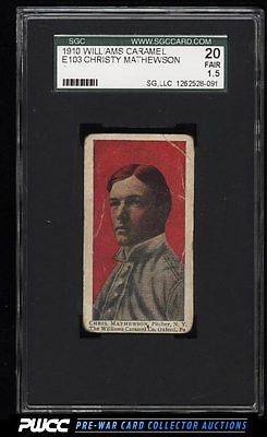 1910 E103 Williams Caramel Christy Mathewson SGC 1520 FR PWCC