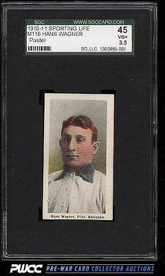 1911 M116 Sporting Life Honus Wagner PASTEL BACKGROUND SGC 3545 VGPWCC