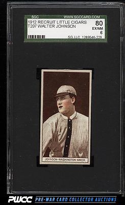 1912 T207 Brown Background Walter Johnson SGC 680 EXMTPWCC