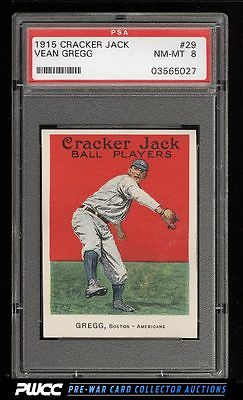 1915 Cracker Jack Vean Gregg 29 PSA 8 NMMT PWCC