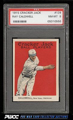 1915 Cracker Jack Ray Caldwell 129 PSA 8 NMMT PWCC