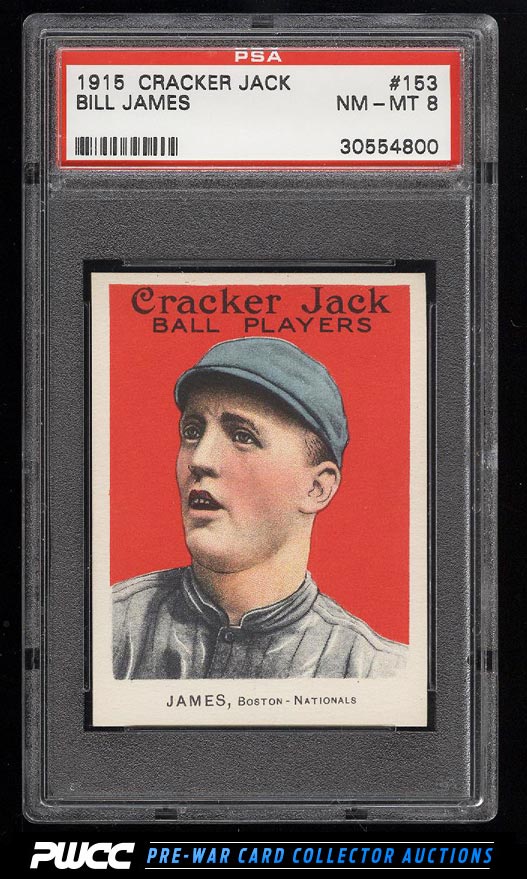 1915 Cracker Jack Bill James 153 PSA 8 NMMT PWCC