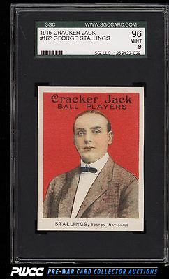 1915 Cracker Jack George Stallings 162 SGC 996 MINT PWCC