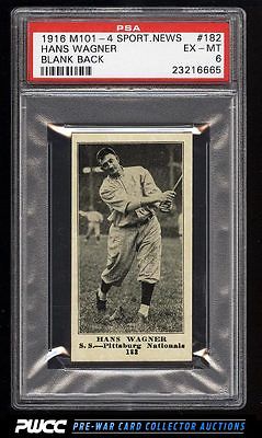 1916 M1014 Sporting News Honus Wagner 182 PSA 6 EXMT PWCC