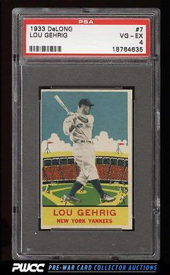 1933 DeLong Lou Gehrig 7 PSA 4 VGEX PWCC