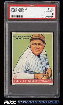 1933 Goudey Babe Ruth 181 PSA 8 NMMT PWCC