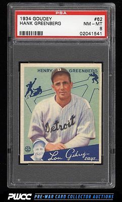 1934 Goudey Hank Greenberg 62 PSA 8 NMMT PWCC