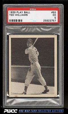 1939 Play Ball Ted Williams ROOKIE RC 92 PSA 5 EX PWCC