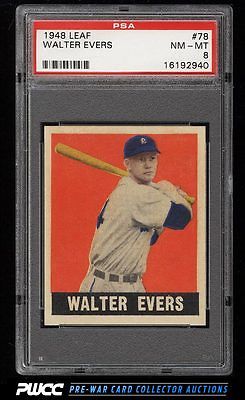 1948 Leaf Walter Hoot Evers SHORT PRINT 78 PSA 8 NMMT PWCC