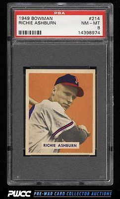 1949 Bowman Richie Ashburn ROOKIE RC 214 PSA 8 NMMT PWCC