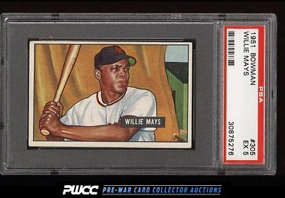 1951 Bowman Willie Mays ROOKIE RC 305 PSA 5 EX PWCC