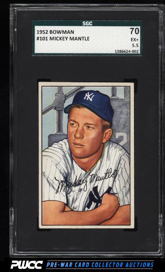 1952 Bowman Mickey Mantle 101 SGC 5570 EX PWCC