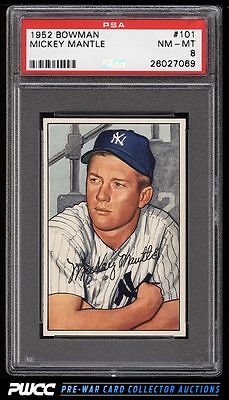 1952 Bowman Mickey Mantle 101 PSA 8 NMMT PWCC