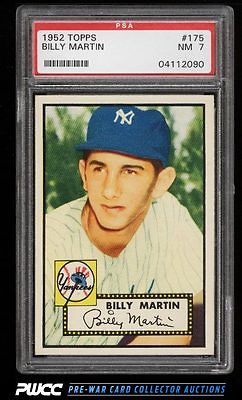 1952 Topps Billy Martin ROOKIE RC GRAY BACK 175 PSA 7 NRMT PWCC