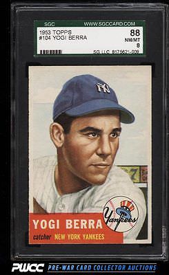 1953 Topps Yogi Berra SHORT PRINT 104 SGC 888 NMMT PWCC