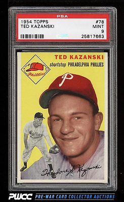 1954 Topps Ted Kazanski 78 PSA 9 MINT PWCC